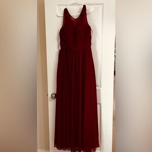 Azazie Strapless Burgundy Dress